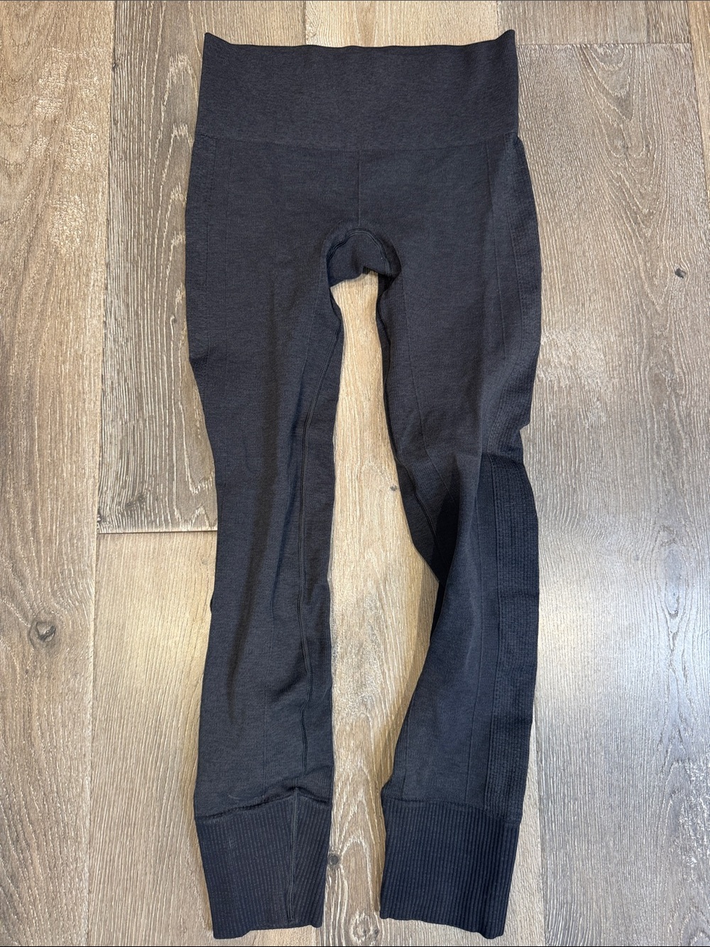 lululemon athletica Dark Gray Ribbed Cuff High-Waist Leggings AZ1404